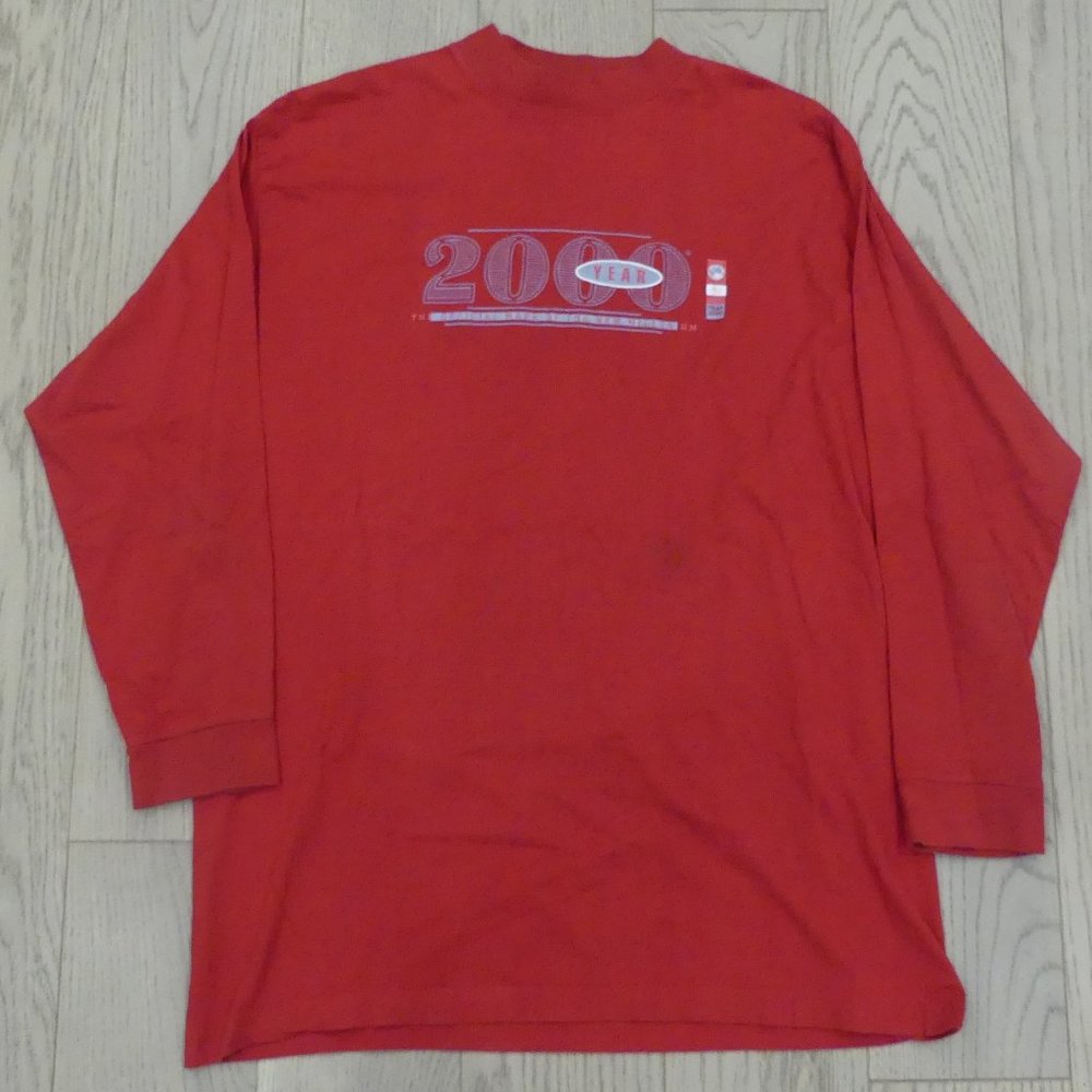 Year 2000 The Official Mark Of The New Millennium Red XLarge Long Sleeve Shirt
